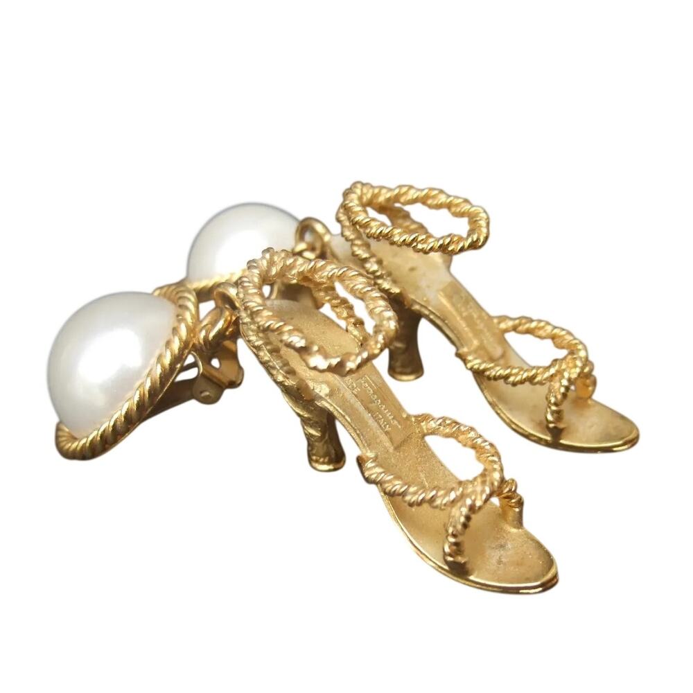 Salvatore Ferragamo High Heel Shoes Dangle Statement Earrings